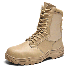 Outdoor high-top tooling shoes, steel toe steel plate military boots, anti-collision function training boots, construction boots