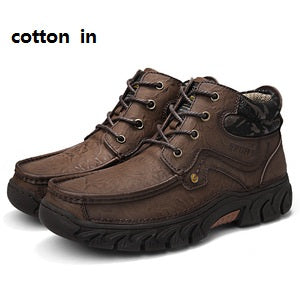 Men's shoes autumn and winter models leather shoes large size  -top shoes increase  boots trend fashion casual men's hiking shoes