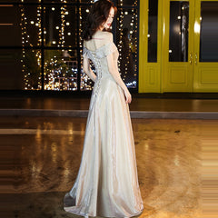 One-shoulder annual meeting evening dress female 2022 new temperament light luxury niche banquet design sense host bridesmaid dress