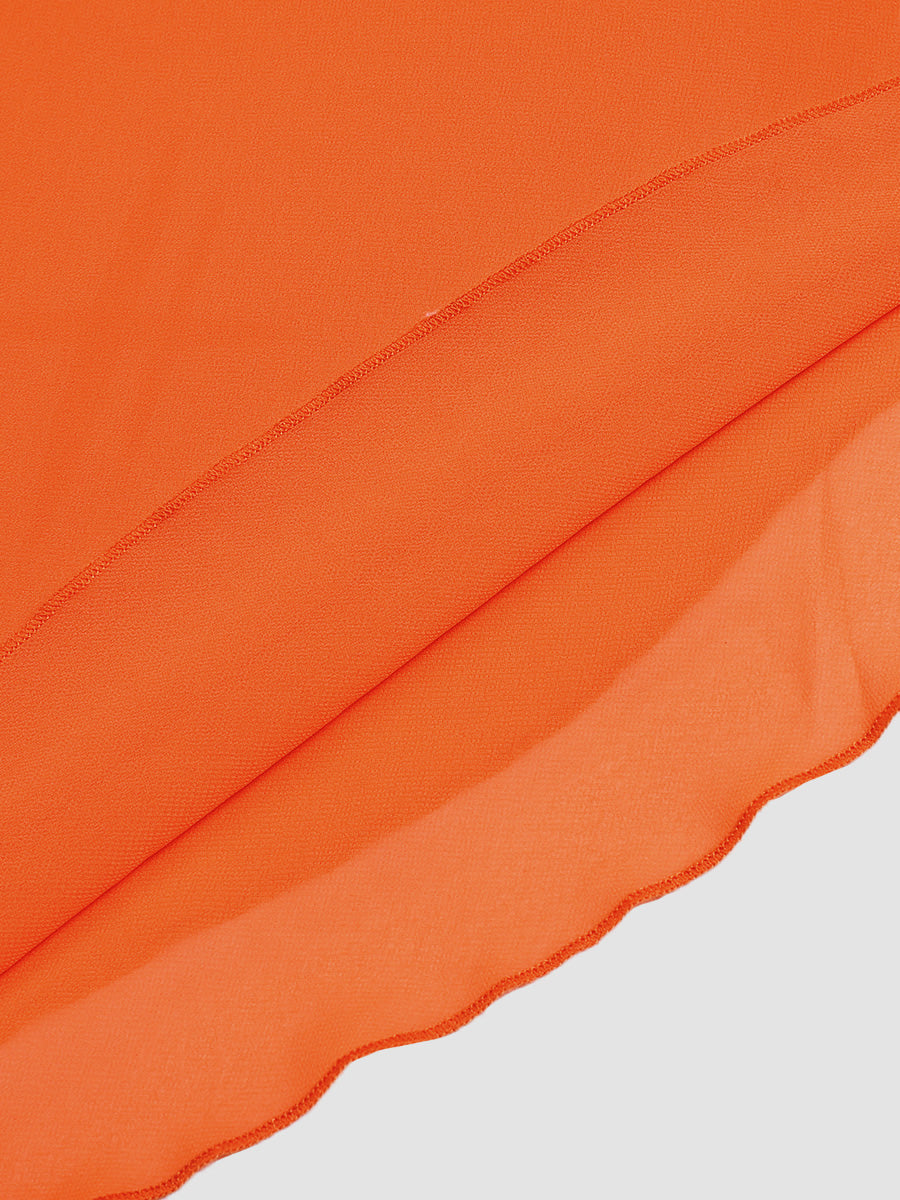 Multicolor Elegant Chiffon Scarf Neck Flowy Dress