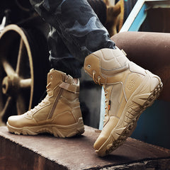 Outdoor hiking, motorcycle, men's shoes, locomotive, assault shoes, military boots, special forces, field long, combat boots, desert