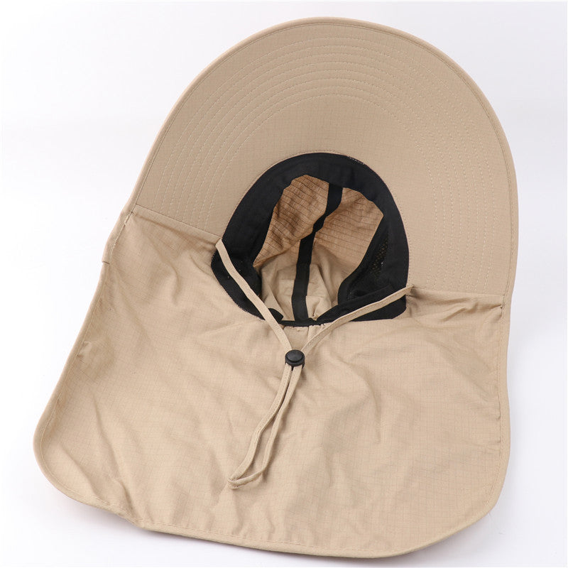 Summer Sun Hat Men Women Cotton boonie Hat with Neck Flap Outdoor UV Protection Large Wide Brim Fisherman hat Hiking Fishing Safari Bucket Hat
