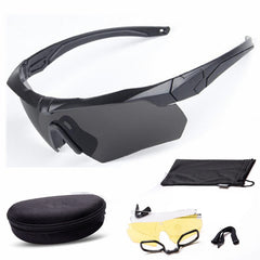 Military Bulletproof Glasses Outdoor Tactical Goggles Shooting Cs Riding Mountaineering  Three Sets Of Lenses