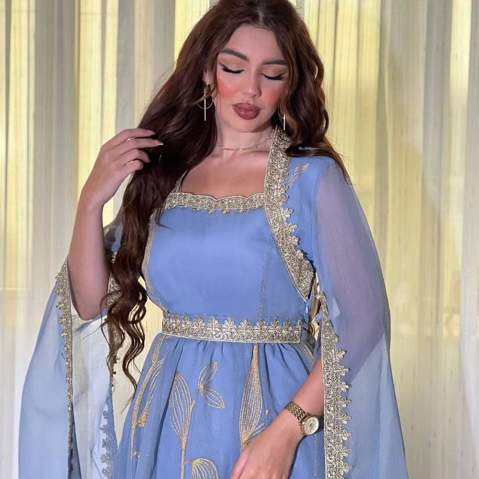 Southeast Asia Indonesian ladies hot sale muslim robe   Oman Dubai women's dress big sleeves evening dress