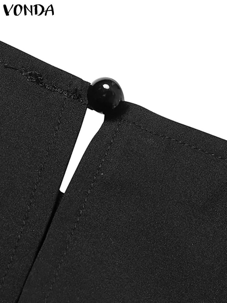 VONDA Elegant Dresses For Women 2022 Random Printed O Neck Long Flared Sleeve Lace A-Line Bohemian Party Casual Summer Plus Size Long Dresses