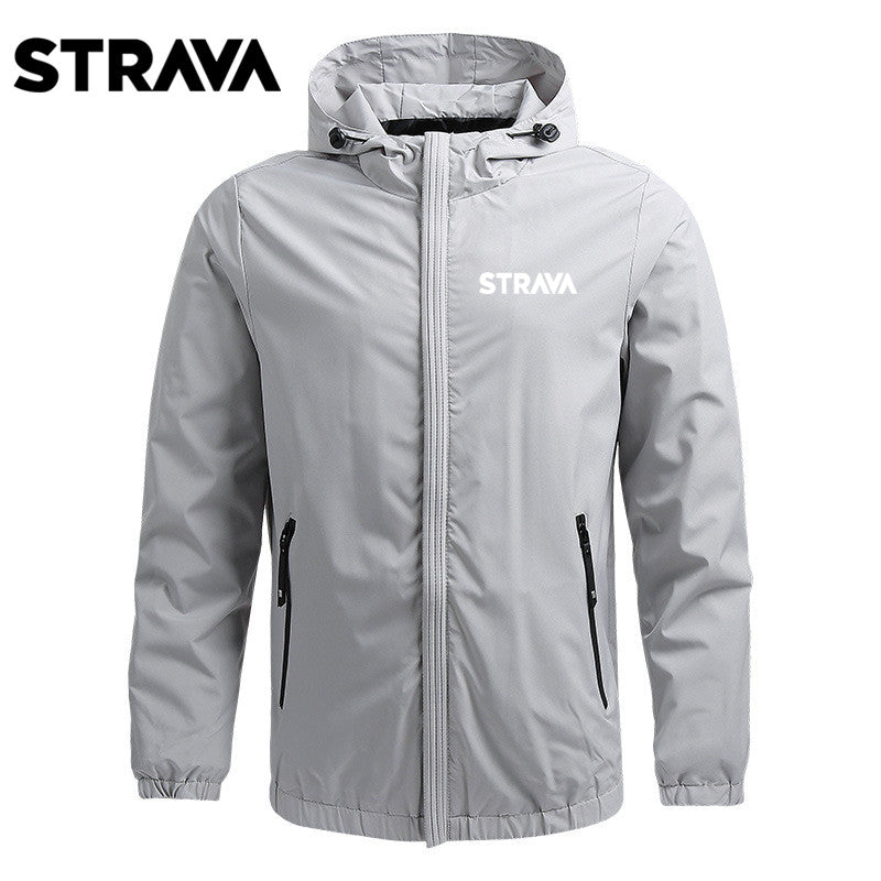 STRAVA Spring Autumn Windproof Cycling Jacket Men Breathable Hooded Blazer Hiking Waterproof Wear Scratch Resistant Riding Jacket Coats