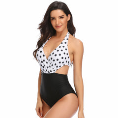 New one-piece swimsuit multicolor printed sexy European and American bikini