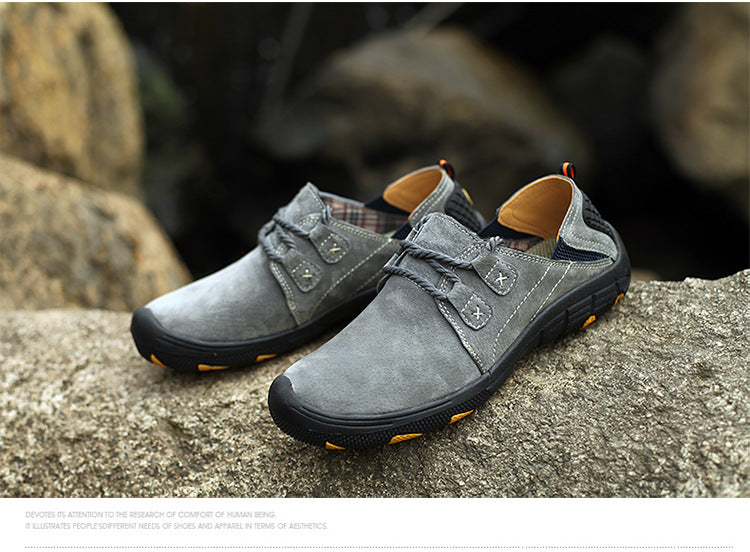 Spring and Autumn Extra Large Men's Shoes 45 Outdoor Leisure 46 Leather Hiking Shoes Men 47 Lazy Pedal Shoes 48