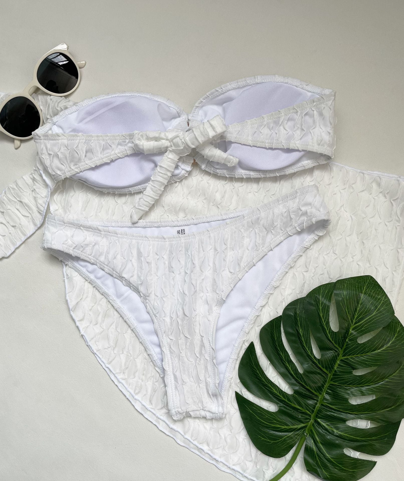 European and American swimsuit tube top three-piece suit sexy tie swimsuit ins style wearable bikini swimsuit