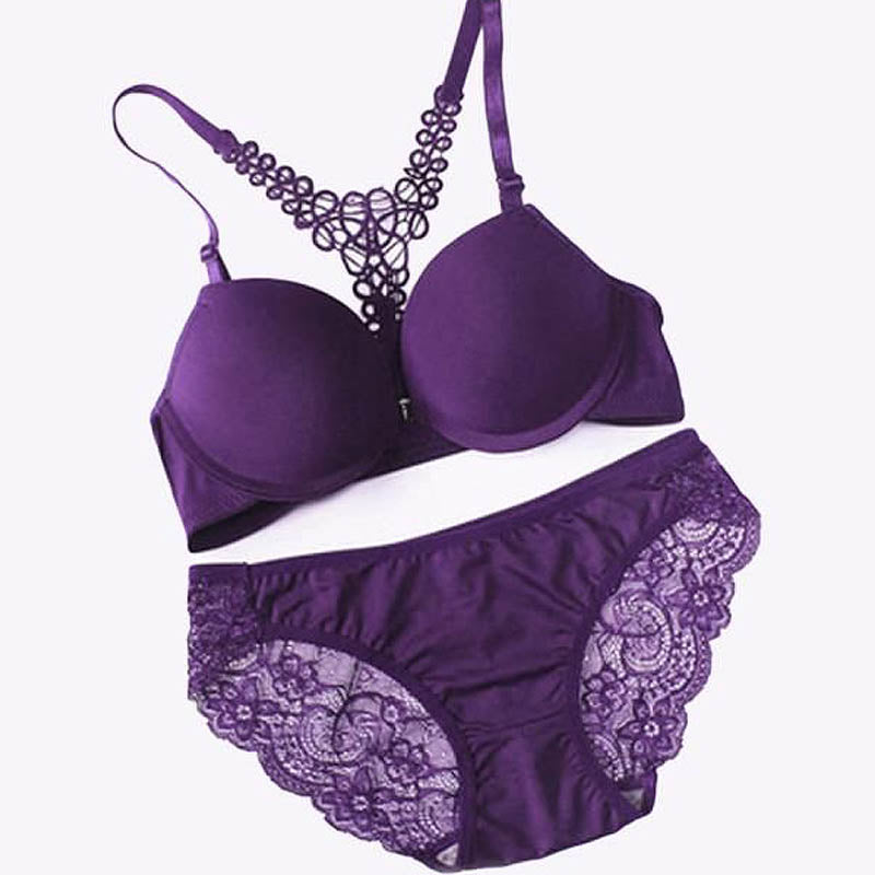 Ladies Sexy Push Up Underwear Set 3/4 Cup Bra Full Coverage Push Up Bra Set Push Up Daily Bra Push Up Bra Underwear Set