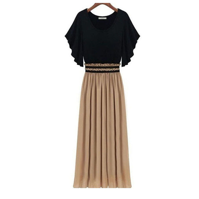 European and American plus size dress new style women's waist  chiffon long skirt