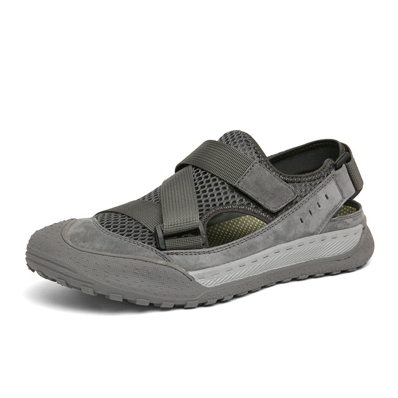Sandals men's summer outdoor sports mesh hiking shoes breathable hole shoes waterproof wading upstream