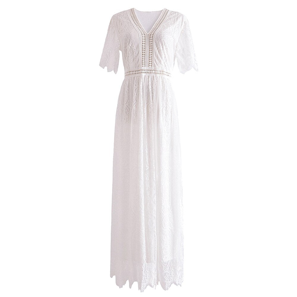 Autumn and winter new cross-border autumn tulle dress European and American foreign trade deep V pullover wedding dress