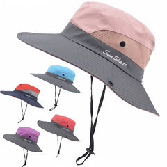 3q Fishing Hat Sun Protection UPF 50+ Sun Hat Bucket Summer Men Women Large Wide Brim Bob Hiking Outdoor Hat with Chain Strap