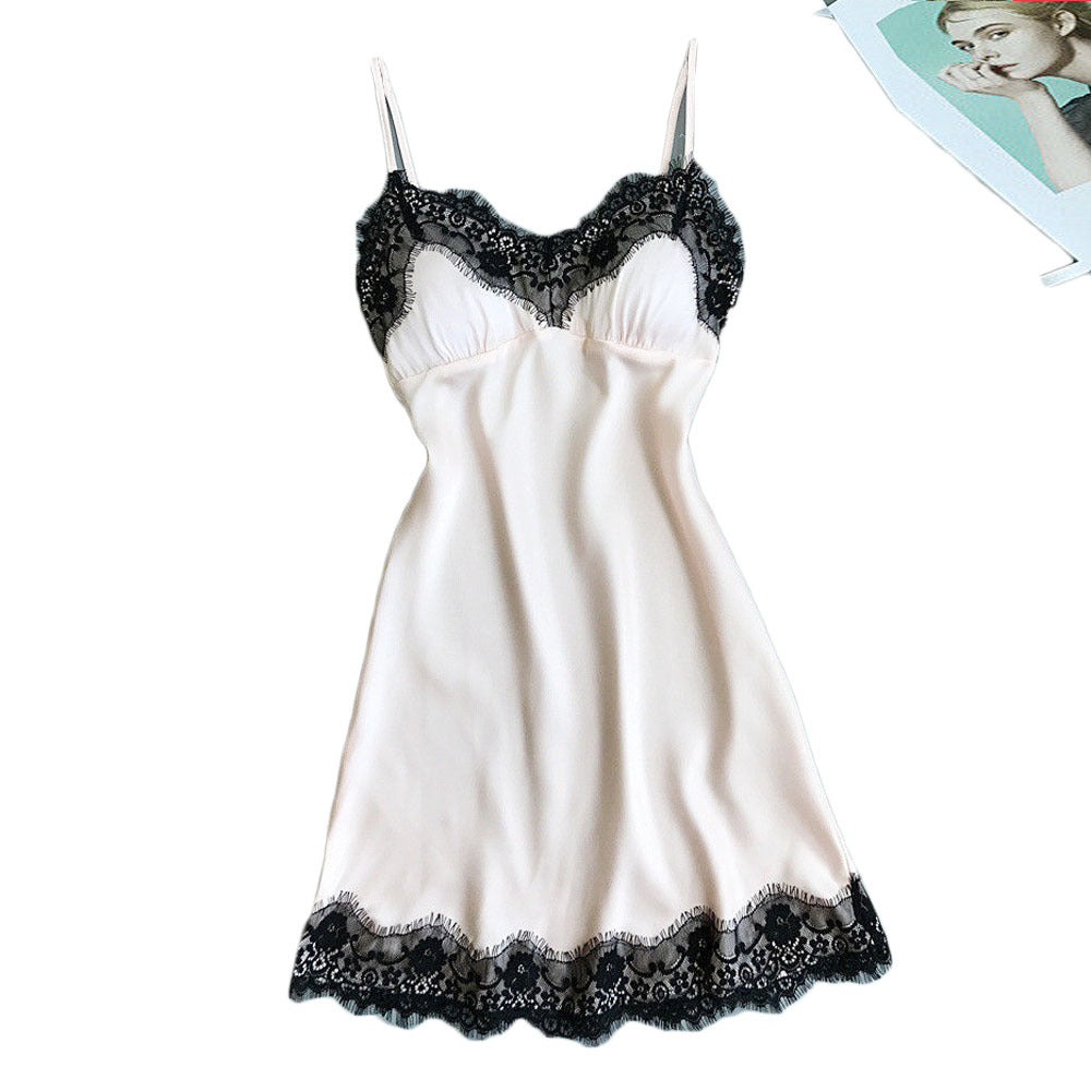 European and American women's fashion  silk home wear nightdress