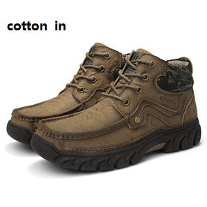 Men's shoes autumn and winter models leather shoes large size  -top shoes increase  boots trend fashion casual men's hiking shoes