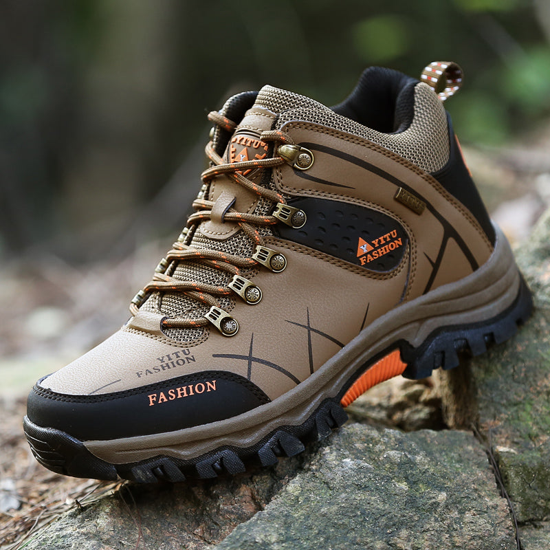 Men Hiking Shoes  -top Waterproof Hiking Shoes Outdoor Trekking Shoes Men Sports Shoes Climbing Shoes Antiskid Wear-resistant  Soles Large size 39