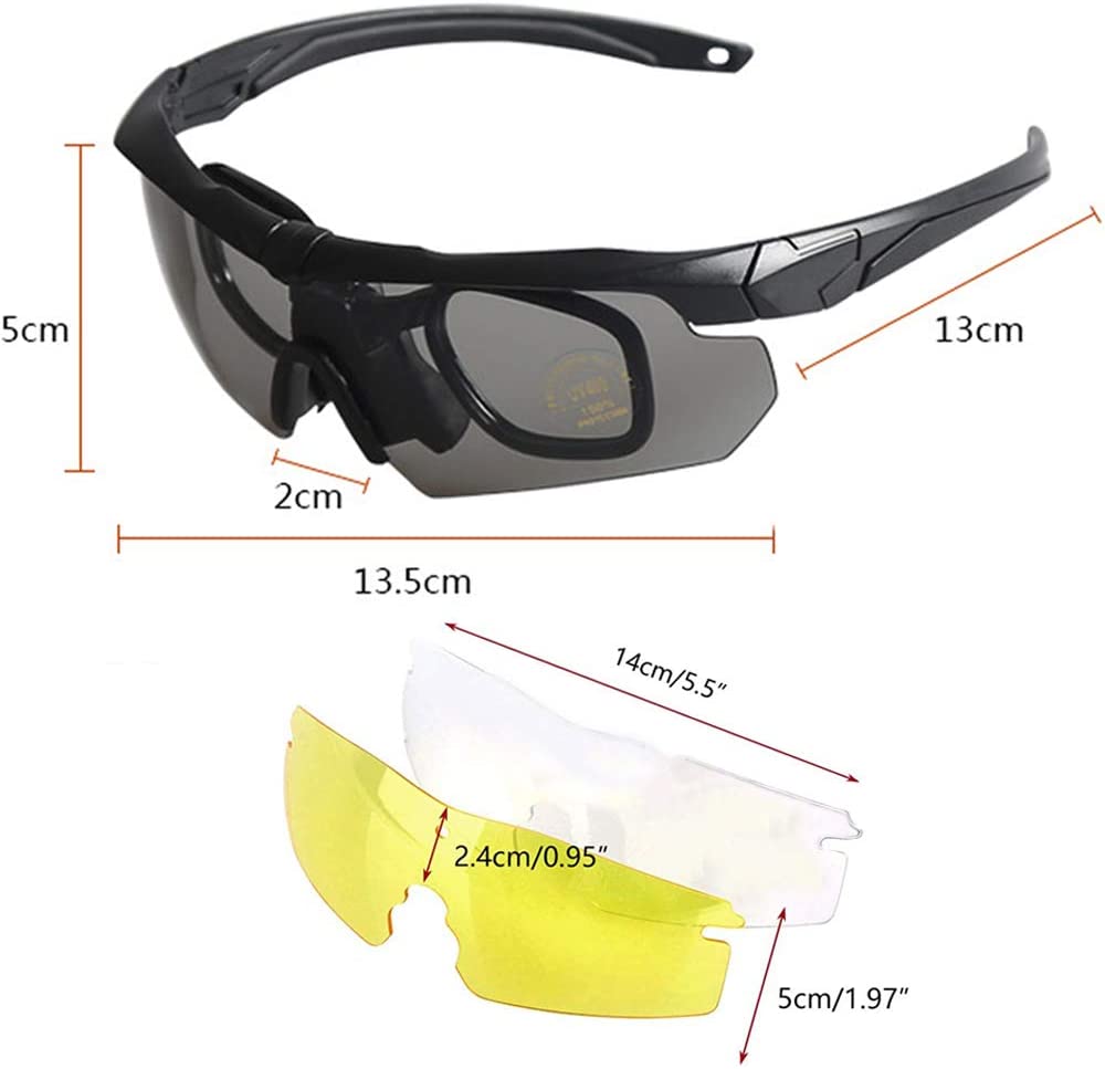 Military Bulletproof Glasses Outdoor Tactical Goggles Shooting Cs Riding Mountaineering  Three Sets Of Lenses