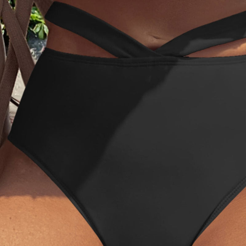 The new one-shoulder strands empty split swimsuit women's high waist triangle bikini swimsuit set