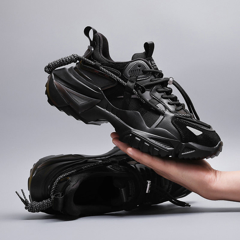 European station 2021 new men's shoes fashion thick-soled old shoes breathable mesh casual sports shoes shock absorption wear-resistant running shoes