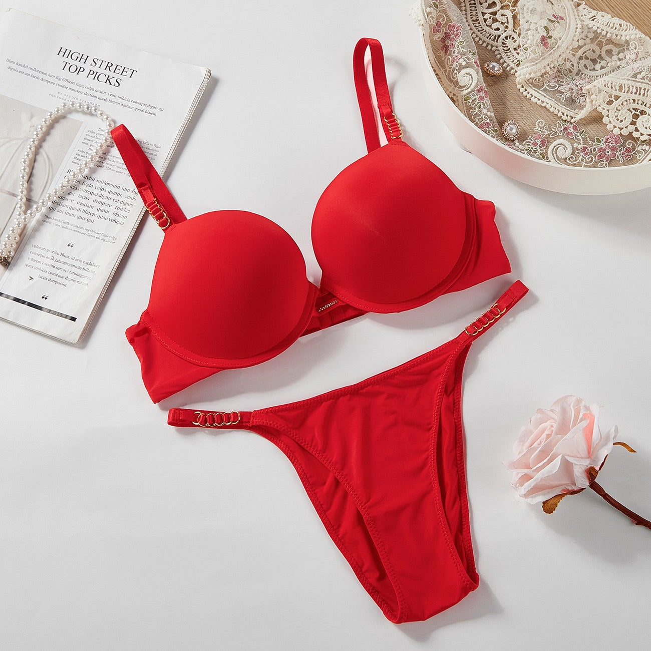 Victoa Flo mond Bra Wom's Gatherg Underwr Set