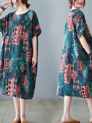 شوت سبوت 2022 فستان صيفي من القطن والكتان على الطراز الكوري القديم 