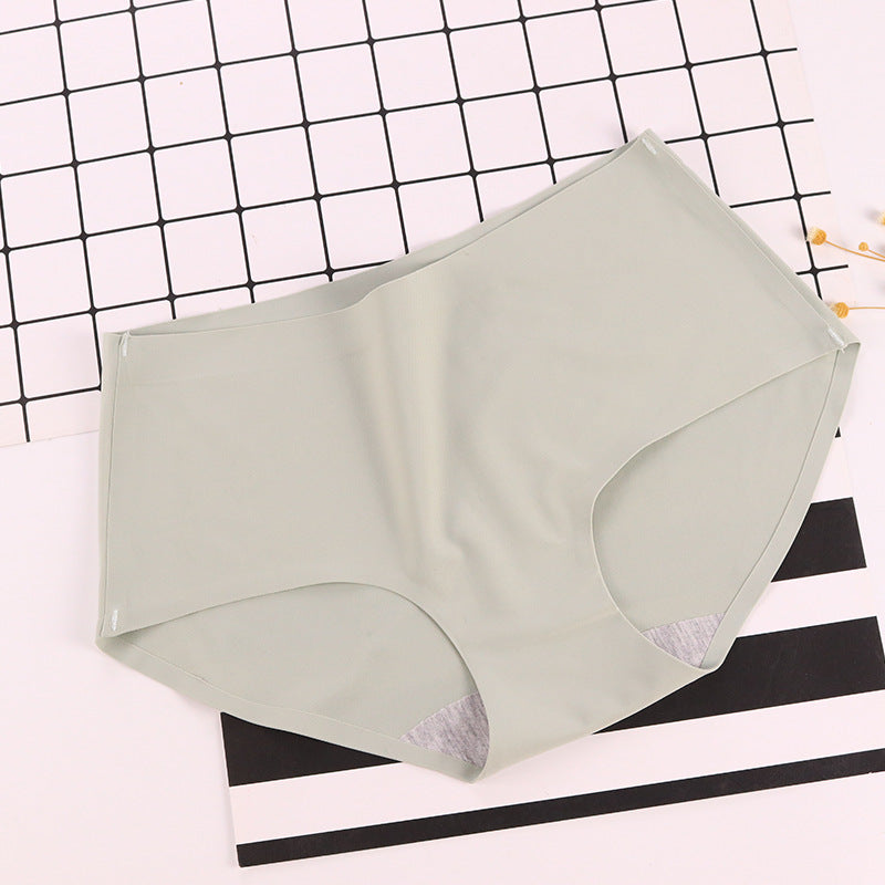 5 pieces of ladies sexy seamless solid color one piece ice silk  color panties
