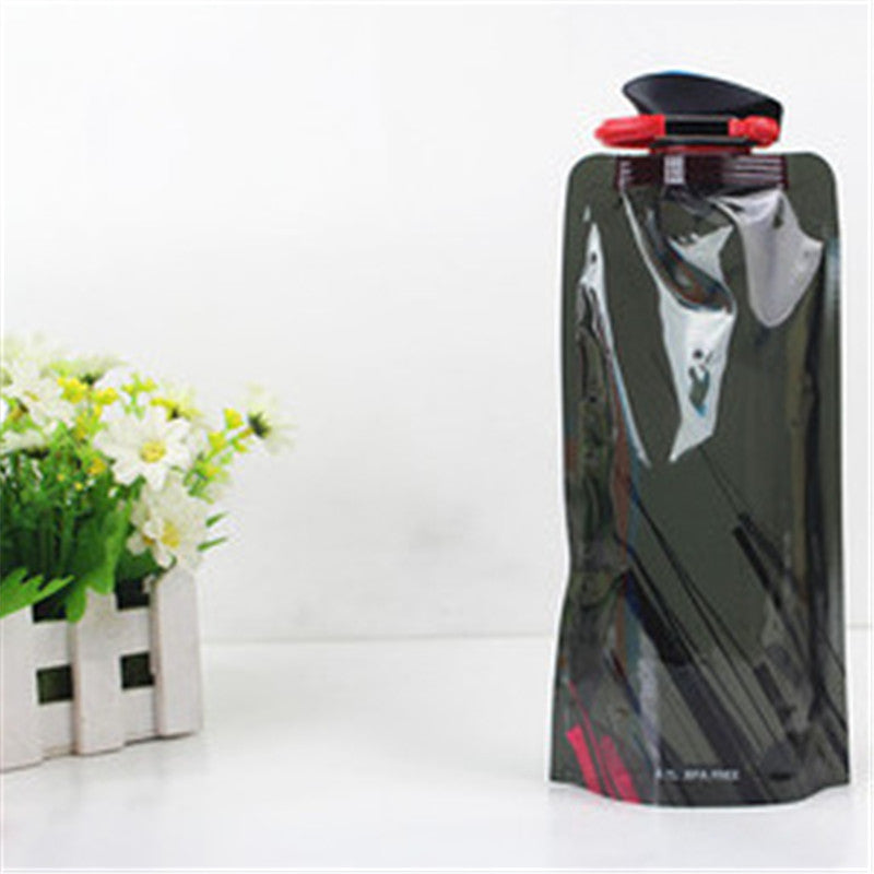 Outdoor folding drinking water bag equipment, travel, cycling, sports, hiking, portable climbing water bottle, water bottle, travel supplies, portable folding water bag