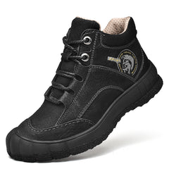 Cotton shoes men's winter thick-soled  outdoor hiking shoes waterproof leisure  -top leather shoes plus velvet