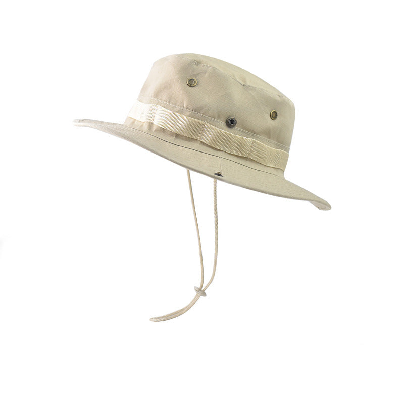 Summer Men Bucket Hat Outdoor UV Protection Wide Brim Panama Hat Hunting Hiking Fishing Hat Mesh Fisherman Hat Beach Sunscreen Cap