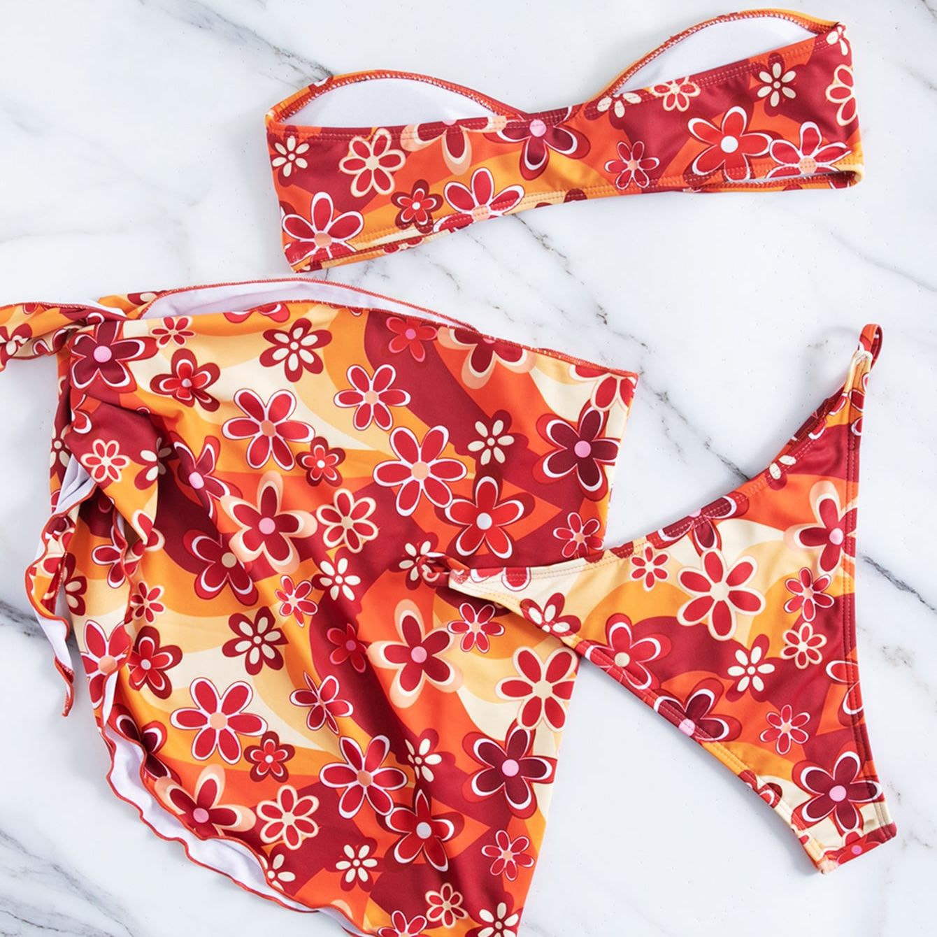 New Split Print Bikini Exclusive Sexy Swimwear Women