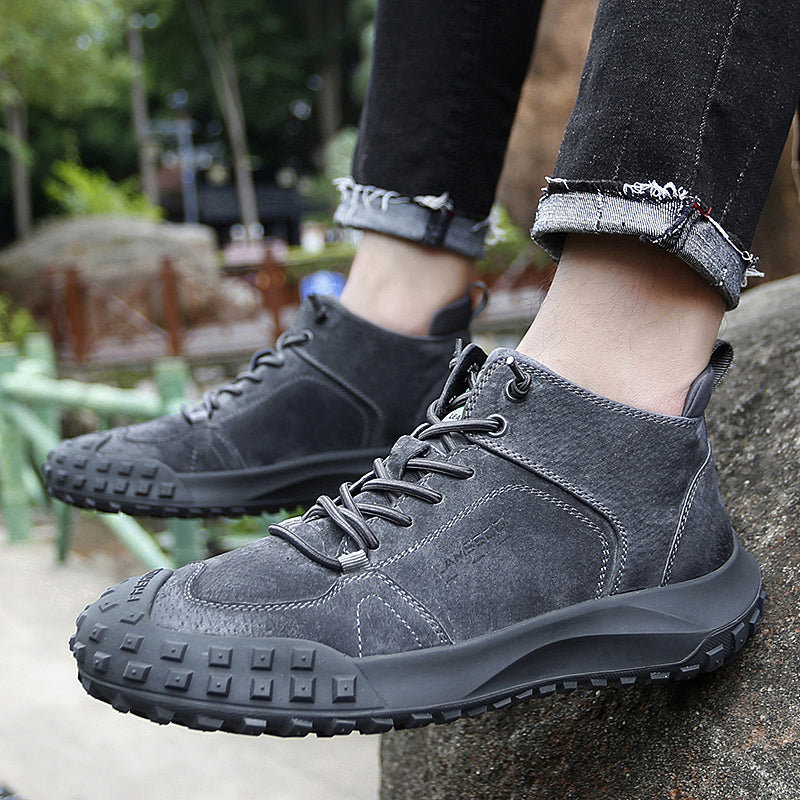 Men's shoes warm winter outdoor leather hiking shoes men's sports casual shoes  hiking tooling shoes