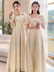 Best-selling new champagne bridesmaid dresses 2022 new spring long-sleeved high-quality niche sister group dress skirt women can usually wear