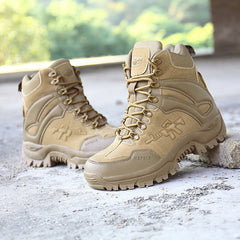 Men's outdoor shoes military boots 4 colors optional leather  -top thick-soled  hiking shoes safety work shoes