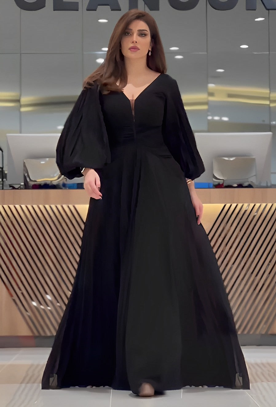 Black Elegant  Chiffon Dress
