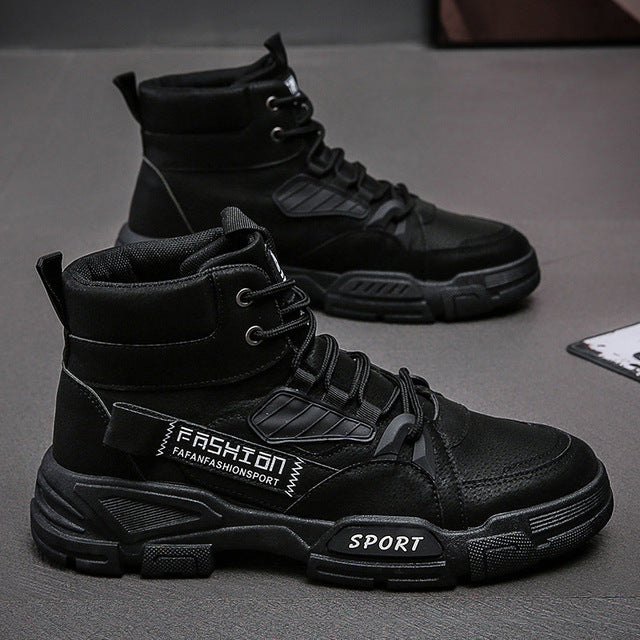 Men's shoes jacket lace-up men's boots autumn comfortable breathable boots 2023 fashion military boots men's platform boots