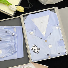 Sweet  national treasure  short-sleeved shorts  -grade ice and snow silk home clothes set