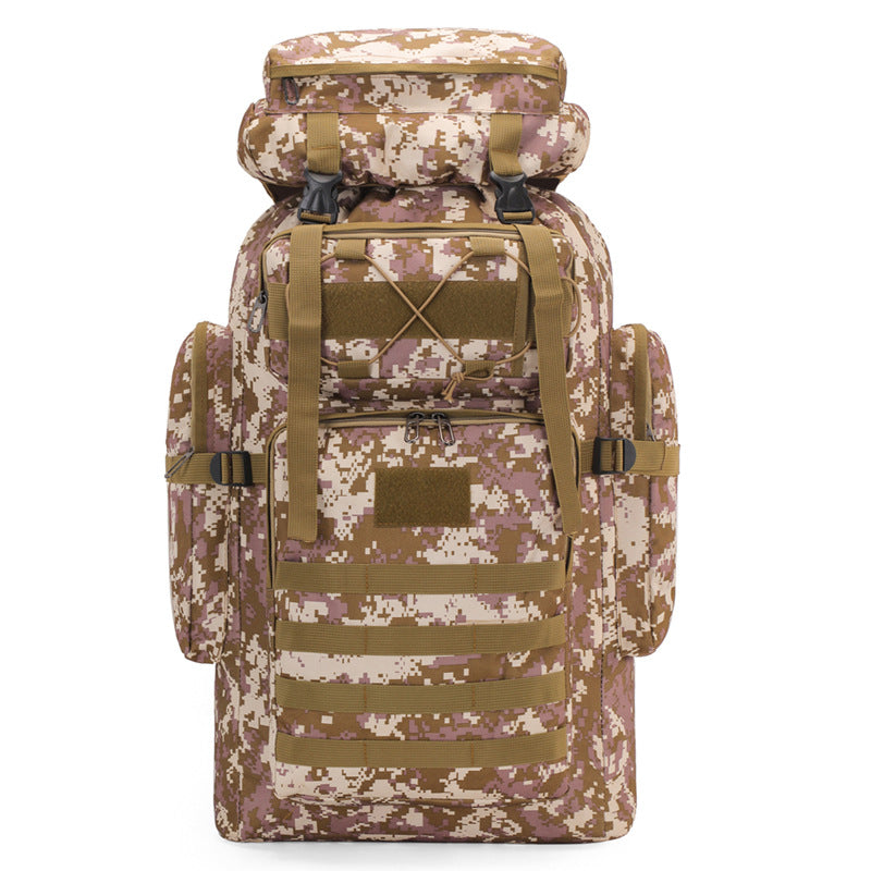 80L large-capacity camouflage mountaineering bag outdoor tactical hiking camping backpack men and women sports backpack