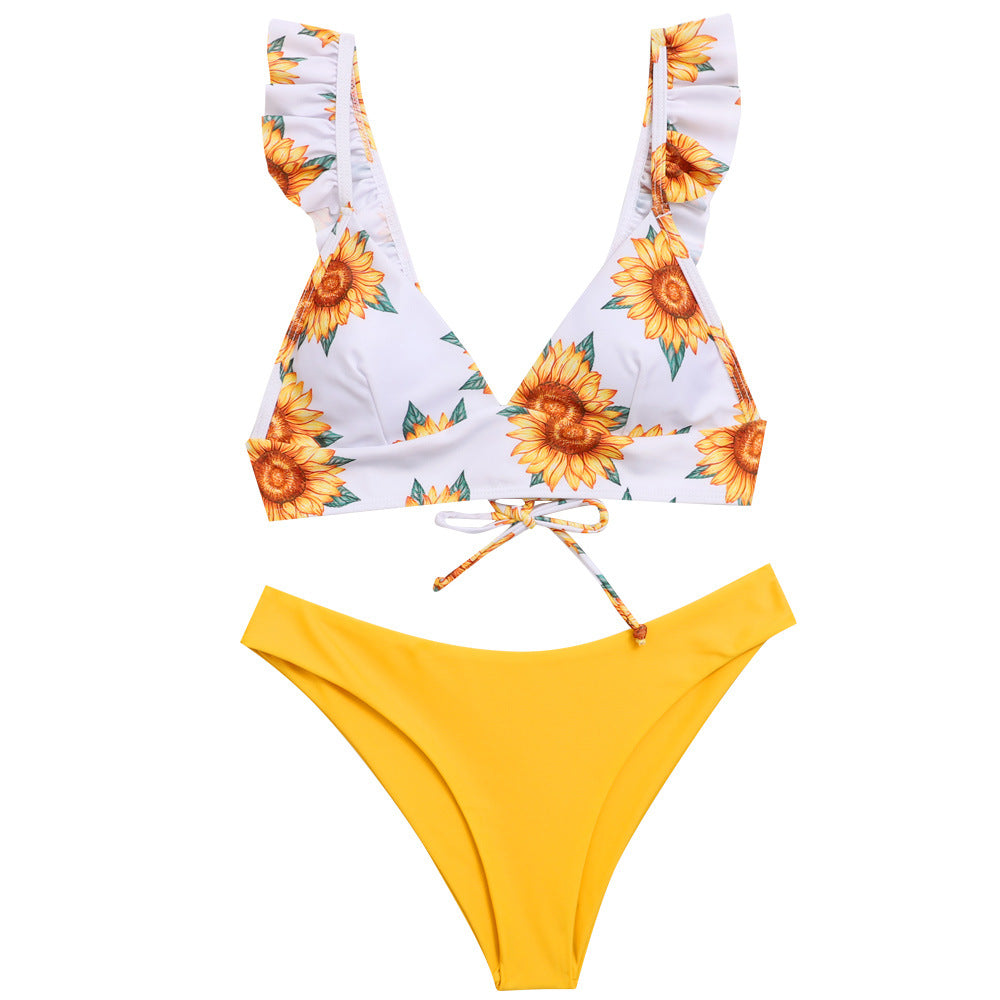 Swimwear sunflower new swimsuit bikini