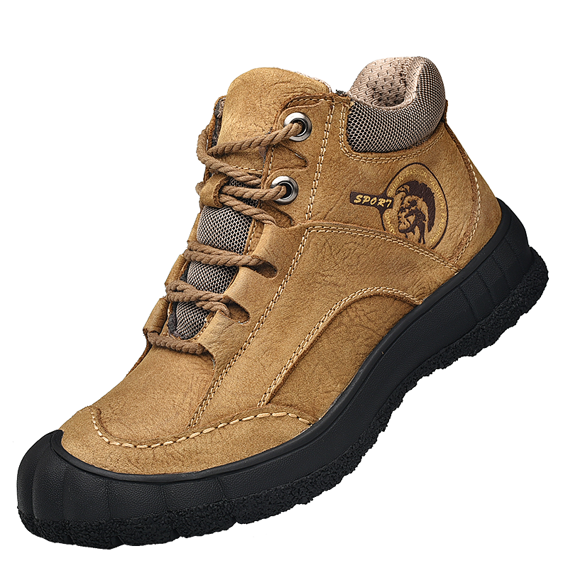 Cotton shoes men's winter thick-soled  outdoor hiking shoes waterproof leisure  -top leather shoes plus velvet