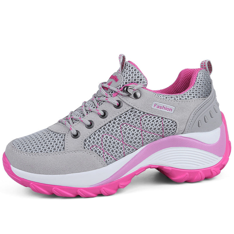 Ladies Fashion Sports Shoes Outdoor Hiking Shoes Breathable Trekking Shoes Women Heighten Shoes Casual Running Shoes Comfortable Shoes Size 35-42