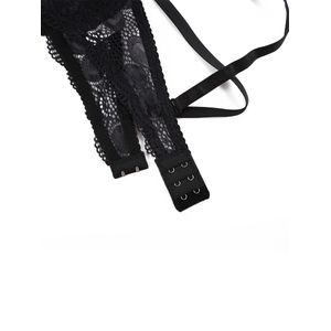 Ladies Underwear Set Sexy Full Lace With Steel Ring Massage  Two-Breasted Bra