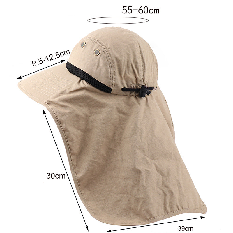 Summer Sun Hat Men Women Cotton boonie Hat with Neck Flap Outdoor UV Protection Large Wide Brim Fisherman hat Hiking Fishing Safari Bucket Hat
