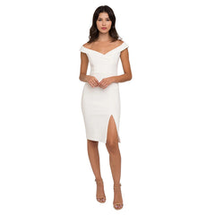 European and American new women's clothing explosion style one-shoulder split sexy solid color dress women's