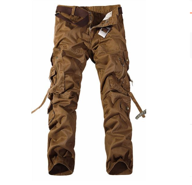 Multi pocket  casual pants military pants  straight multi pocket pants military streamer  pants men's trousers