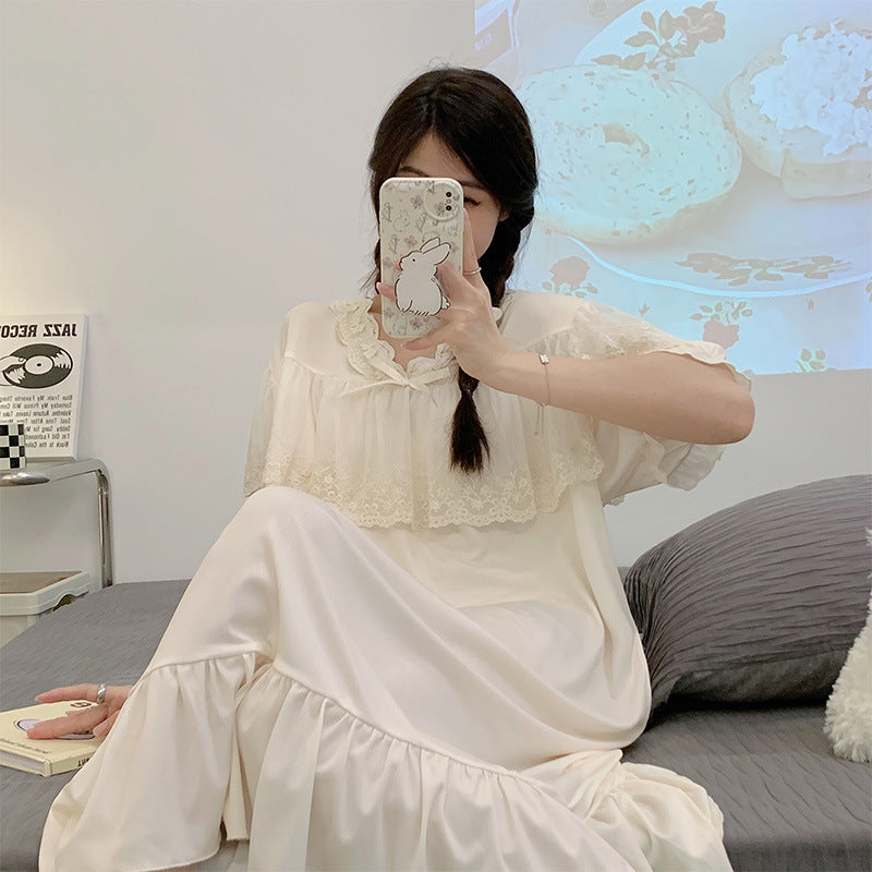 بيجامة جديدة لعام 2023 تنورة بيجامة حريرية صيفية للسيدات بلوفر طويل صيفي فستان نوم غير رسمي بنمط نسائي