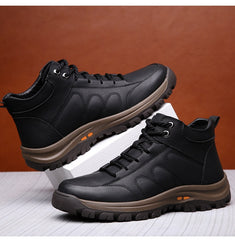 Men Cotton Shoes Hiking Snow Ankle Boots  Plus Velvet Warm Casual Short Boots Winter Work Sneakers High Top Non-slip Footwear