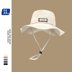 Japanese Versatile Solid Western Cowboy Hat Female Summer Hiking Sunscreen Sun hat Big brim Bucket hat Male