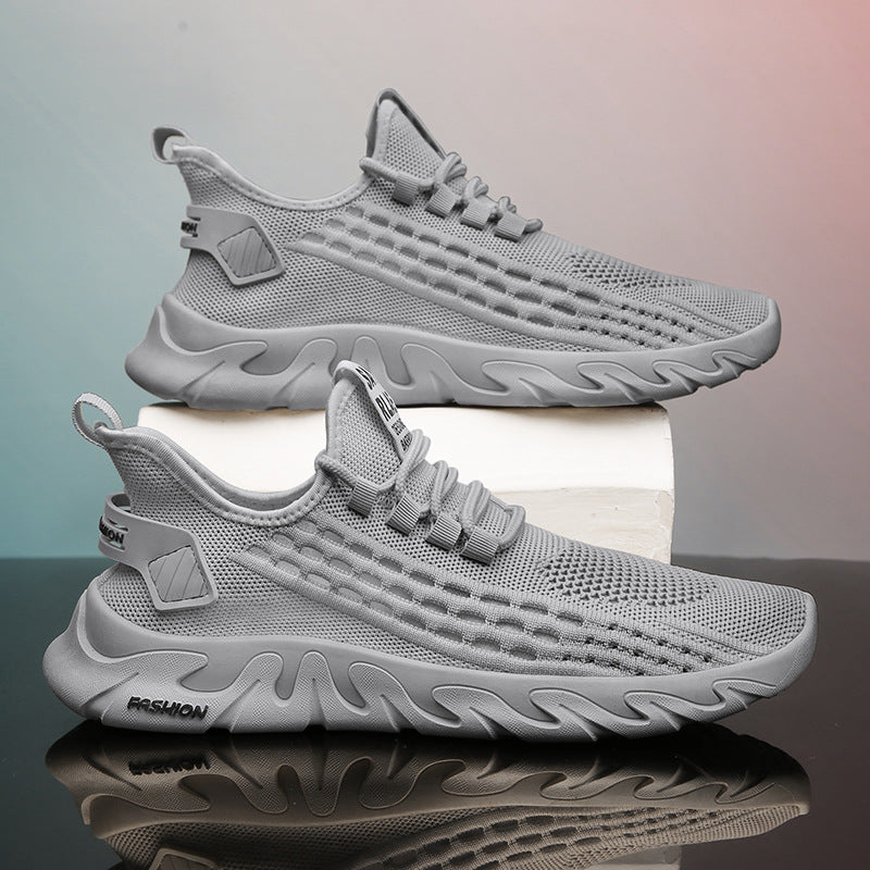 Men's shoes 2023 new summer breathable thin section flying mesh shoes men's casual all-match deodorant mesh sports trendy shoes