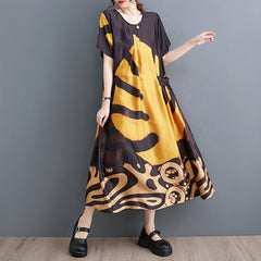 Plus-size women's clothing 2023 summer new fashion fat MM dress Korean version   mid-length skirt